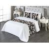Ambesonne Floral Bed Runner Set, Roses Lavender Eucalyptus Watercolor Valentine’s Day Romantic Concept, Decorative Bedding Scarf and a Pillow Sham for Hotels Homes, Twin, Purple Grey and Off White(Pastel Pink Pale Green)