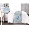 Ambesonne Floral Bed Runner Set, Roses Lavender Eucalyptus Watercolor Valentine’s Day Romantic Concept, Decorative Bedding Scarf and a Pillow Sham for Hotels Homes, Twin, Purple Grey and Off White(Sky Blue Pale Yellow)