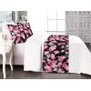 Ambesonne Floral Bed Runner Set, Roses Lavender Eucalyptus Watercolor Valentine’s Day Romantic Concept, Decorative Bedding Scarf and a Pillow Sham for Hotels Homes, Twin, Purple Grey and Off White(Hot Pink Reseda Green)