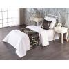 Ambesonne Floral Bed Runner Set, Roses Lavender Eucalyptus Watercolor Valentine’s Day Romantic Concept, Decorative Bedding Scarf and a Pillow Sham for Hotels Homes, Twin, Purple Grey and Off White(Vermilion Dusk and Grey)