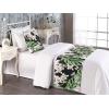 Ambesonne Floral Bed Runner Set, Roses Lavender Eucalyptus Watercolor Valentine’s Day Romantic Concept, Decorative Bedding Scarf and a Pillow Sham for Hotels Homes, Twin, Purple Grey and Off White(Fern Green Pale Mauve)