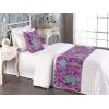 Ambesonne Floral Bed Runner Set, Roses Lavender Eucalyptus Watercolor Valentine’s Day Romantic Concept, Decorative Bedding Scarf and a Pillow Sham for Hotels Homes, Twin, Purple Grey and Off White(Purple Olive Green)