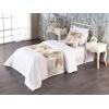 Ambesonne Floral Bed Runner Set, Roses Lavender Eucalyptus Watercolor Valentine’s Day Romantic Concept, Decorative Bedding Scarf and a Pillow Sham for Hotels Homes, Twin, Purple Grey and Off White(Warm Taupe and Eggshell)