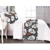 Ambesonne Floral Bed Runner Set, Roses Lavender Eucalyptus Watercolor Valentine’s Day Romantic Concept, Decorative Bedding Scarf and a Pillow Sham for Hotels Homes, Twin, Purple Grey and Off White(Burnt Sienna Ivory)
