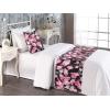 Ambesonne Floral Bed Runner Set, Roses Lavender Eucalyptus Watercolor Valentine’s Day Romantic Concept, Decorative Bedding Scarf and a Pillow Sham for Hotels Homes, Twin, Purple Grey and Off White(Hot Pink Reseda Green)