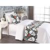 Ambesonne Floral Bed Runner Set, Roses Lavender Eucalyptus Watercolor Valentine’s Day Romantic Concept, Decorative Bedding Scarf and a Pillow Sham for Hotels Homes, Twin, Purple Grey and Off White(Burnt Sienna Ivory)