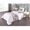 Ambesonne Floral Bed Runner Set, Roses Lavender Eucalyptus Watercolor Valentine’s Day Romantic Concept, Decorative Bedding Scarf and a Pillow Sham for Hotels Homes, Twin, Purple Grey and Off White(Lilac Pearl Reseda Green)