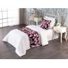 Ambesonne Floral Bed Runner Set, Roses Lavender Eucalyptus Watercolor Valentine’s Day Romantic Concept, Decorative Bedding Scarf and a Pillow Sham for Hotels Homes, Twin, Purple Grey and Off White(Hot Pink Reseda Green)
