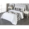 Ambesonne Floral Bed Runner Set, Roses Lavender Eucalyptus Watercolor Valentine’s Day Romantic Concept, Decorative Bedding Scarf and a Pillow Sham for Hotels Homes, Twin, Purple Grey and Off White(Purple Grey and Off White)