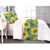 Ambesonne Floral Bed Runner Set, Roses Lavender Eucalyptus Watercolor Valentine’s Day Romantic Concept, Decorative Bedding Scarf and a Pillow Sham for Hotels Homes, Twin, Purple Grey and Off White(Earth Yellow Forest Green)