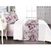 Ambesonne Floral Bed Runner Set, Roses Lavender Eucalyptus Watercolor Valentine’s Day Romantic Concept, Decorative Bedding Scarf and a Pillow Sham for Hotels Homes, Twin, Purple Grey and Off White(Plum Pale Mauve)
