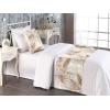 Ambesonne Floral Bed Runner Set, Roses Lavender Eucalyptus Watercolor Valentine’s Day Romantic Concept, Decorative Bedding Scarf and a Pillow Sham for Hotels Homes, Twin, Purple Grey and Off White(Warm Taupe and Eggshell)