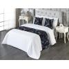 Ambesonne Floral Bed Runner Set, Roses Lavender Eucalyptus Watercolor Valentine’s Day Romantic Concept, Decorative Bedding Scarf and a Pillow Sham for Hotels Homes, Twin, Purple Grey and Off White(Blue Grey and Dark Magenta)