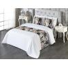 Ambesonne Floral Bed Runner Set, Roses Lavender Eucalyptus Watercolor Valentine’s Day Romantic Concept, Decorative Bedding Scarf and a Pillow Sham for Hotels Homes, Twin, Purple Grey and Off White(Pistachio Green and Lilac)