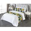 Ambesonne Floral Bed Runner Set, Roses Lavender Eucalyptus Watercolor Valentine’s Day Romantic Concept, Decorative Bedding Scarf and a Pillow Sham for Hotels Homes, Twin, Purple Grey and Off White(Earth Yellow Apple Green)