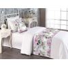 Ambesonne Floral Bed Runner Set, Roses Lavender Eucalyptus Watercolor Valentine’s Day Romantic Concept, Decorative Bedding Scarf and a Pillow Sham for Hotels Homes, Twin, Purple Grey and Off White(Lilac Pearl Reseda Green)