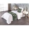 Ambesonne Floral Bed Runner Set, Roses Lavender Eucalyptus Watercolor Valentine’s Day Romantic Concept, Decorative Bedding Scarf and a Pillow Sham for Hotels Homes, Twin, Purple Grey and Off White(Jade Green and Champagne)