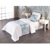 Ambesonne Floral Bed Runner Set, Roses Lavender Eucalyptus Watercolor Valentine’s Day Romantic Concept, Decorative Bedding Scarf and a Pillow Sham for Hotels Homes, Twin, Purple Grey and Off White(Sky Blue Pale Yellow)