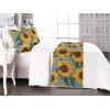 Ambesonne Floral Bed Runner Set, Roses Lavender Eucalyptus Watercolor Valentine’s Day Romantic Concept, Decorative Bedding Scarf and a Pillow Sham for Hotels Homes, Twin, Purple Grey and Off White(Earth Yellow and Olive Green)