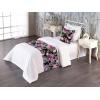 Ambesonne Floral Bed Runner Set, Roses Lavender Eucalyptus Watercolor Valentine’s Day Romantic Concept, Decorative Bedding Scarf and a Pillow Sham for Hotels Homes, Twin, Purple Grey and Off White(Soft Pink Olive Green)