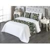 Ambesonne Floral Bed Runner Set, Roses Lavender Eucalyptus Watercolor Valentine’s Day Romantic Concept, Decorative Bedding Scarf and a Pillow Sham for Hotels Homes, Twin, Purple Grey and Off White(Jade Green and Champagne)