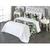 Ambesonne Floral Bed Runner Set, Roses Lavender Eucalyptus Watercolor Valentine’s Day Romantic Concept, Decorative Bedding Scarf and a Pillow Sham for Hotels Homes, Twin, Purple Grey and Off White(Fern Green Pale Mauve)