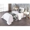 Ambesonne Floral Bed Runner Set, Roses Lavender Eucalyptus Watercolor Valentine’s Day Romantic Concept, Decorative Bedding Scarf and a Pillow Sham for Hotels Homes, Twin, Purple Grey and Off White(Purple Grey and Off White)