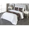 Ambesonne Floral Bed Runner Set, Roses Lavender Eucalyptus Watercolor Valentine’s Day Romantic Concept, Decorative Bedding Scarf and a Pillow Sham for Hotels Homes, Twin, Purple Grey and Off White(Vermilion Dusk and Grey)