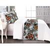 Ambesonne Floral Bed Runner Set, Roses Lavender Eucalyptus Watercolor Valentine’s Day Romantic Concept, Decorative Bedding Scarf and a Pillow Sham for Hotels Homes, Twin, Purple Grey and Off White(Pale Orange Teal Brown)