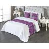 Ambesonne Floral Bed Runner Set, Roses Lavender Eucalyptus Watercolor Valentine’s Day Romantic Concept, Decorative Bedding Scarf and a Pillow Sham for Hotels Homes, Twin, Purple Grey and Off White(Purple Olive Green)