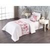 Ambesonne Floral Bed Runner Set, Roses Lavender Eucalyptus Watercolor Valentine’s Day Romantic Concept, Decorative Bedding Scarf and a Pillow Sham for Hotels Homes, Twin, Purple Grey and Off White(Pastel Pink and Pale Fuchsia)