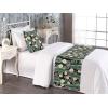 Ambesonne Floral Bed Runner Set, Roses Lavender Eucalyptus Watercolor Valentine’s Day Romantic Concept, Decorative Bedding Scarf and a Pillow Sham for Hotels Homes, Twin, Purple Grey and Off White(Jade Green and Champagne)