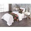 Ambesonne Floral Bed Runner Set, Valentine’s Day Romantic Concept Watercolor Hydrangeas Roses Birds, Decorative Bedding Scarf and 2 Pillow Shams for Hotels Homes, Queen, Soft Pink Pistachio Green(Dark Coral and Fern Green)