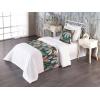 Ambesonne Floral Bed Runner Set, Valentine’s Day Romantic Concept Watercolor Hydrangeas Roses Birds, Decorative Bedding Scarf and 2 Pillow Shams for Hotels Homes, Queen, Soft Pink Pistachio Green(Pale Rust Grey Teal and Amber)