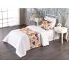 Ambesonne Floral Bed Runner Set, Valentine’s Day Romantic Concept Watercolor Hydrangeas Roses Birds, Decorative Bedding Scarf and 2 Pillow Shams for Hotels Homes, Queen, Soft Pink Pistachio Green(Orange Blush Seal Brown)