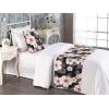 Ambesonne Floral Bed Runner Set, Valentine’s Day Romantic Concept Watercolor Hydrangeas Roses Birds, Decorative Bedding Scarf and 2 Pillow Shams for Hotels Homes, Queen, Soft Pink Pistachio Green(Blush Reseda Green)