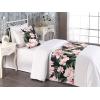 Ambesonne Floral Bed Runner Set, Valentine’s Day Romantic Concept Watercolor Hydrangeas Roses Birds, Decorative Bedding Scarf and 2 Pillow Shams for Hotels Homes, Queen, Soft Pink Pistachio Green(Jade Green and Pastel Pink)