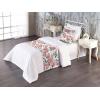 Ambesonne Floral Bed Runner Set, Valentine’s Day Romantic Concept Watercolor Hydrangeas Roses Birds, Decorative Bedding Scarf and 2 Pillow Shams for Hotels Homes, Queen, Soft Pink Pistachio Green(Pastel Pink and Laurel Green)