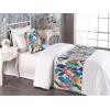Ambesonne Floral Bed Runner Set, Valentine’s Day Romantic Concept Watercolor Hydrangeas Roses Birds, Decorative Bedding Scarf and 2 Pillow Shams for Hotels Homes, Queen, Soft Pink Pistachio Green(Orange Beige and Teal)