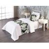 Ambesonne Floral Bed Runner Set, Valentine’s Day Romantic Concept Watercolor Hydrangeas Roses Birds, Decorative Bedding Scarf and 2 Pillow Shams for Hotels Homes, Queen, Soft Pink Pistachio Green(Laurel Green Black White)