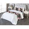 Ambesonne Floral Bed Runner Set, Valentine’s Day Romantic Concept Watercolor Hydrangeas Roses Birds, Decorative Bedding Scarf and 2 Pillow Shams for Hotels Homes, Queen, Soft Pink Pistachio Green(Blush Reseda Green)