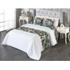 Ambesonne Floral Bed Runner Set, Valentine’s Day Romantic Concept Watercolor Hydrangeas Roses Birds, Decorative Bedding Scarf and 2 Pillow Shams for Hotels Homes, Queen, Soft Pink Pistachio Green(Pale Rust Grey Teal and Amber)