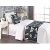 Ambesonne Floral Bed Runner Set, Valentine’s Day Romantic Concept Watercolor Hydrangeas Roses Birds, Decorative Bedding Scarf and 2 Pillow Shams for Hotels Homes, Queen, Soft Pink Pistachio Green(Blue Grey Pale Teal)