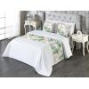 Ambesonne Floral Bed Runner Set, Valentine’s Day Romantic Concept Watercolor Hydrangeas Roses Birds, Decorative Bedding Scarf and 2 Pillow Shams for Hotels Homes, Queen, Soft Pink Pistachio Green(Reseda Green and Pale Rose)