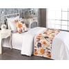 Ambesonne Floral Bed Runner Set, Valentine’s Day Romantic Concept Watercolor Hydrangeas Roses Birds, Decorative Bedding Scarf and 2 Pillow Shams for Hotels Homes, Queen, Soft Pink Pistachio Green(Orange Blush Seal Brown)
