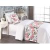Ambesonne Floral Bed Runner Set, Valentine’s Day Romantic Concept Watercolor Hydrangeas Roses Birds, Decorative Bedding Scarf and 2 Pillow Shams for Hotels Homes, Queen, Soft Pink Pistachio Green(Pastel Pink and Laurel Green)