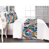 Ambesonne Floral Bed Runner Set, Valentine’s Day Romantic Concept Watercolor Hydrangeas Roses Birds, Decorative Bedding Scarf and 2 Pillow Shams for Hotels Homes, Queen, Soft Pink Pistachio Green(Orange Beige and Teal)