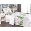 Ambesonne Floral Bed Runner Set, Valentine’s Day Romantic Concept Watercolor Hydrangeas Roses Birds, Decorative Bedding Scarf and 2 Pillow Shams for Hotels Homes, Queen, Soft Pink Pistachio Green(Reseda Green and Pale Rose)