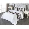Ambesonne Floral Bed Runner Set, Valentine’s Day Romantic Concept Watercolor Hydrangeas Roses Birds, Decorative Bedding Scarf and 2 Pillow Shams for Hotels Homes, Queen, Soft Pink Pistachio Green(Lavender Blue Green)