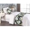 Ambesonne Floral Bed Runner Set, Valentine’s Day Romantic Concept Watercolor Hydrangeas Roses Birds, Decorative Bedding Scarf and 2 Pillow Shams for Hotels Homes, Queen, Soft Pink Pistachio Green(Sea Green Pastel Brown)
